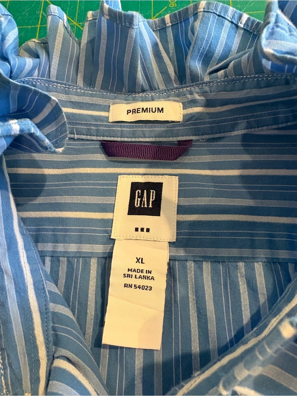 Remade Men’s Shirt to Women’s Ruffle Blouse - Picture 4 of 6
